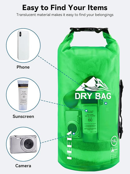 HEETA Dry Bag Waterproof for Women Men, 5L/10L/20L/30L/40L Roll Top Lightweight - Image 7