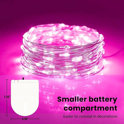 ZSJWL 30 Pack Pink Fairy Lights Battery Operated, 7Ft 20LED Mini String Light - Image 2