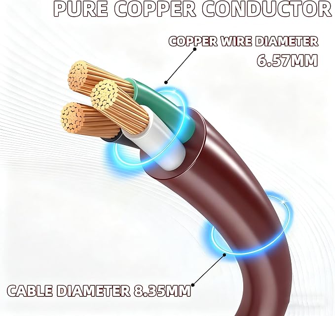 6FT Brown Outdoor Extension Cord-16/3 SJTW Durable Extension Cord - Image 3