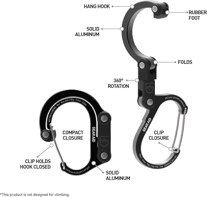 GEAR AID HEROCLIP Carabiner Gear Clip and Hook, - Image 9