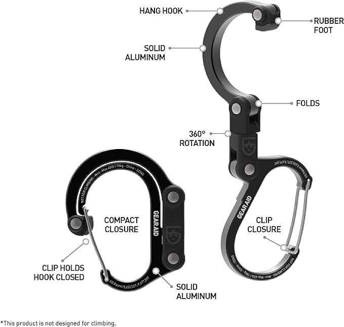 GEAR AID HEROCLIP Carabiner Gear Clip and Hook, - Image 5