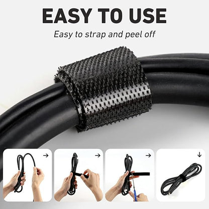 100ft x1/2 in Hook and Loop Roll, Hitotsu Reusable Fastening Tape Cable Ties - Image 5