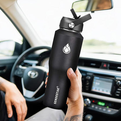 SENDESTAR Water Bottle 32oz, Wide Mouth Stainless Steel Vacuum Insulated Double - Image 3