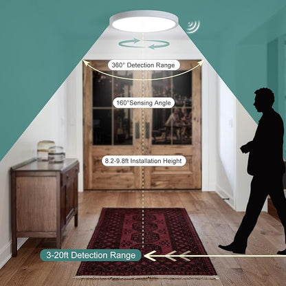 9 Inch Motion Sensor Light Indoor, Flush Mount Light Fixture, Motion Sensor - Image 4
