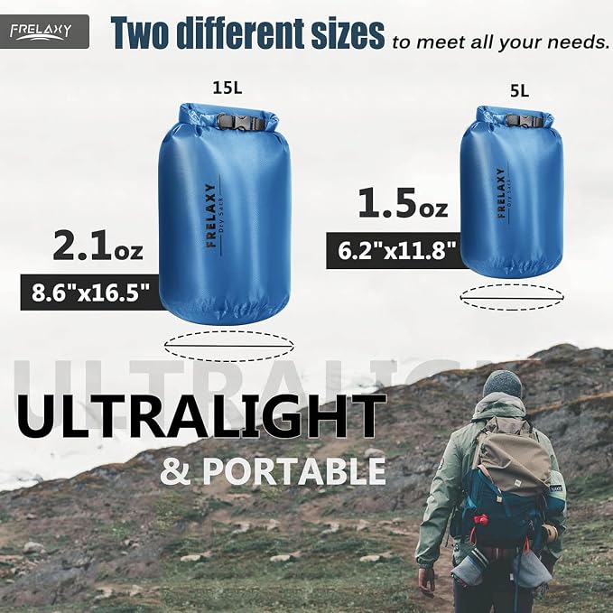 Frelaxy Waterproof Dry Bag 2 Pack/3 Pack, Lightweight Portable Dry Bags - Image 2