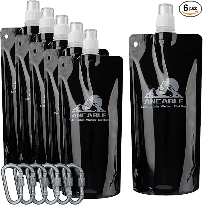 Ancable 17oz Collapsible Water Bottles, BPA-Free Water Bottle by Ancable