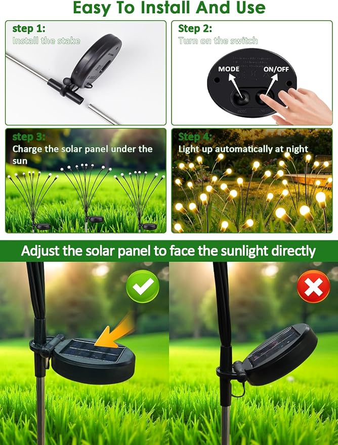 2026 Upgraded Solar Lights Outdoor, 8 Pack Solar Garden Lights - Image 7