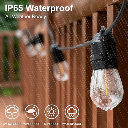 2 Pack x 27Ft Outdoor String Lights, S14 LED, IP65 Waterproof, Connectable - Image 3
