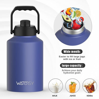 WATERSY 1 Gallon Water Bottle Insulated, BPA Free&Leak Proof, 128oz Stainless - Image 5