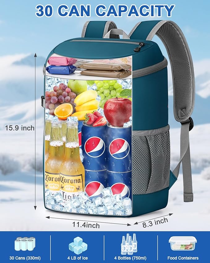 Pritent Cooler Backpack for Men Women Insulated Waterproof Backpack Cooler Leak - Image 5