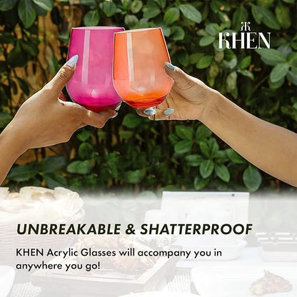 Unbreakable Stemmed Square Tritan Acrylic Wine Glasses European Style | Set of - Image 6