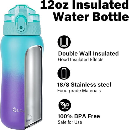 Oldley Insulated Water Bottles 12oz Kids Water Bottle - Image 4