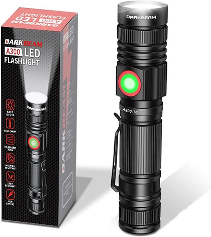 DARKBEAM LED Flashlight Rechargeable USB 2000 High Lumens, Small and Bright by DARKBEAM