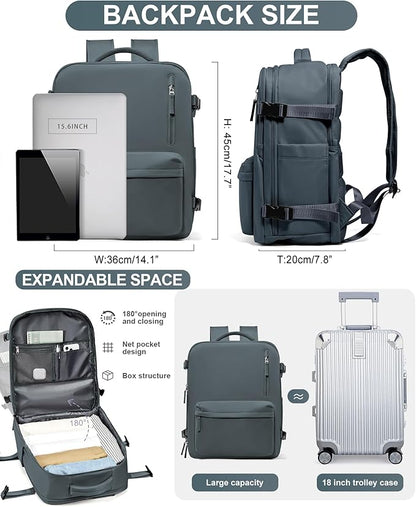 WONHOX Large Travel Backpack Carry on Flight Approved Laptop Work Business - Image 3
