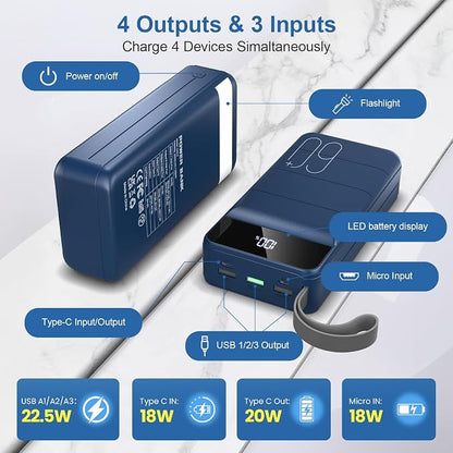 Portable Charger Power Bank 60000mAh Fast Charging 22.5W PD4.0 & QC 4.0 - Image 5