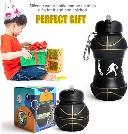 Louis Donné Silicone Collapsible Water Bottle, Toddler Water Bottle Black - Image 6