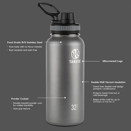 Takeya Originals Vacuum Insulated Stainless Steel Water Bottle, 18 Ounce - Image 4