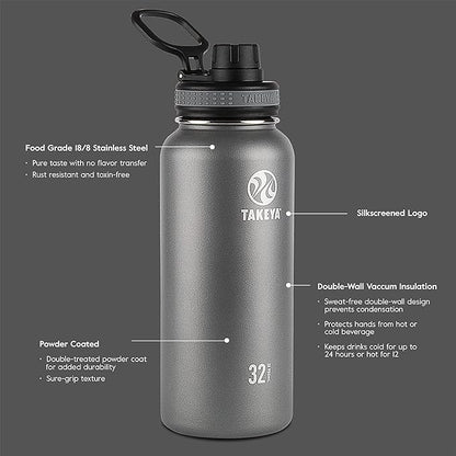 Takeya Originals Vacuum Insulated Stainless Steel Water Bottle, 0.5 Liter / 18 - Image 3