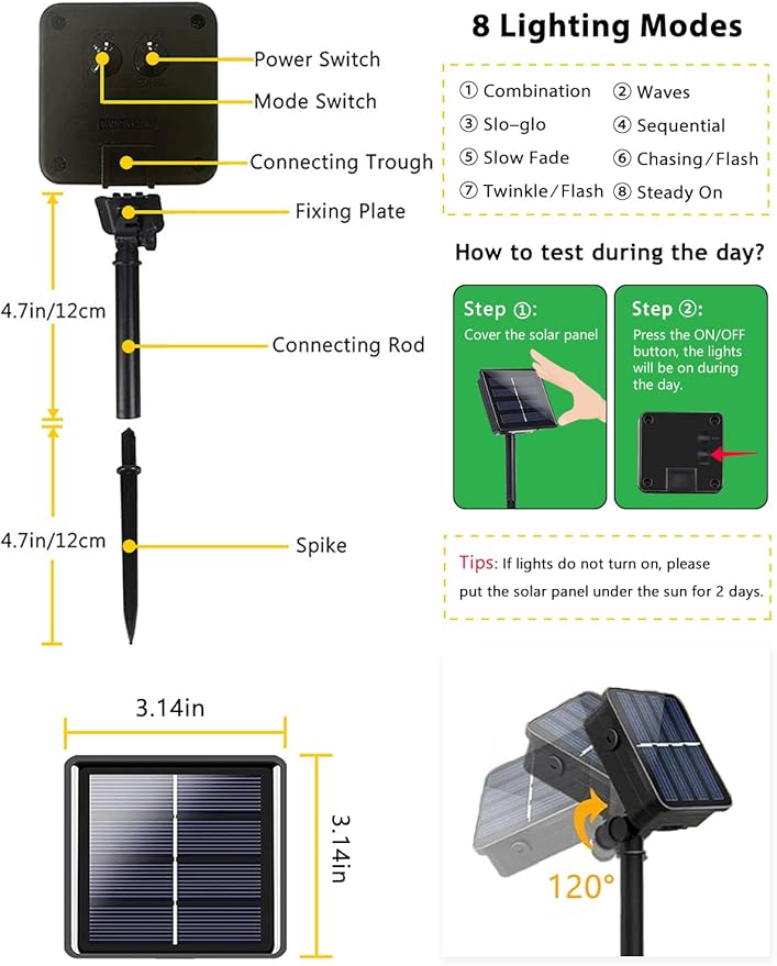 4 Pack 400 LED Solar Christmas Lights Outdoor, Solar String Lights - Image 5