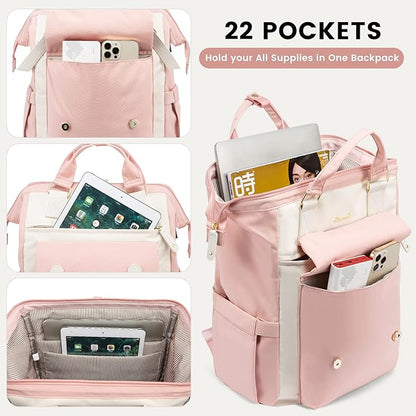 LOVEVOOK Laptop Backpack for Women Work Travel Computer Backpacks Purse - Image 2