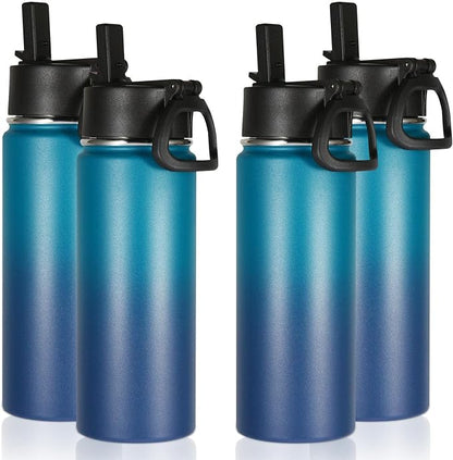 Volhoply 18oz Insulated Water Bottle Bulk 4 Pack, Kids Stainless Steel Water by LiveFully%EF%BC%8CDrinkFreely%E2%80%94KeepGoingwithVolhoply%EF%BC%81
