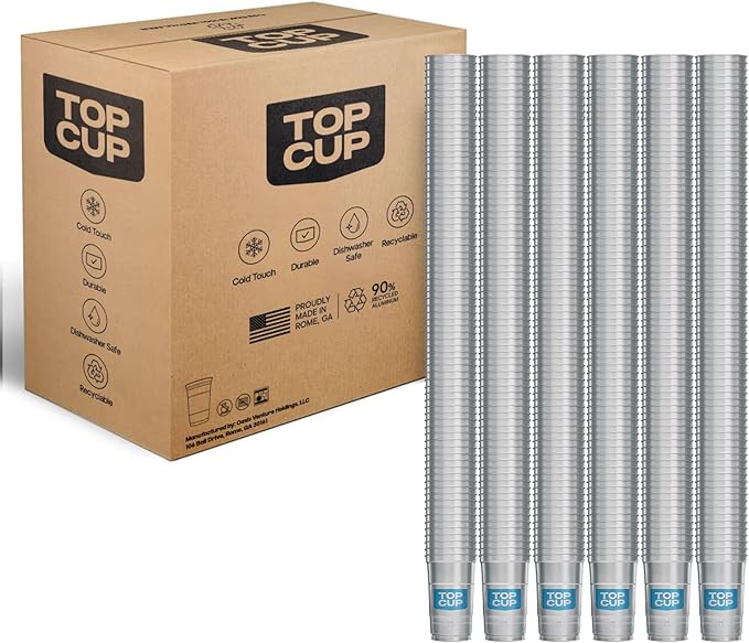 Top Cup – 24 Ounce, Reusable Aluminum Party Cups | Cold-Holding, Recyclable by TopCup