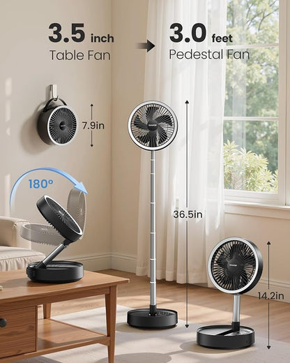 Gaiatop Portable Pedestal Fan 16000mAh Battery, Foldable Oscillating Standing - Image 7