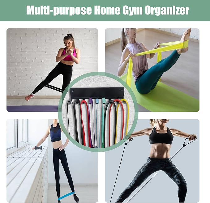 Multi-Purpose Storage Rack for Resistance Bands, Jump Ropes, Foam Rollers - Image 3