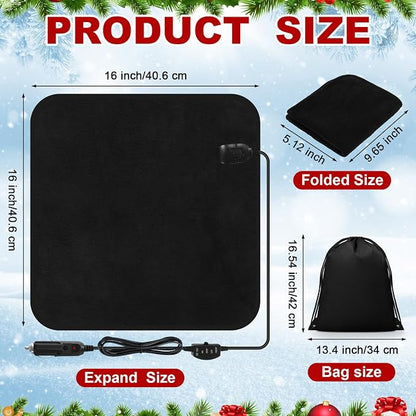 Tuanse 16 x 16 Inches Car Electric Blanket 12 Volt Heated Car Blanket - Image 2