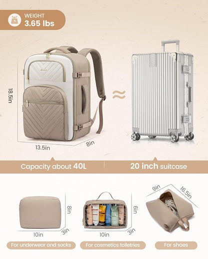 LOVEVOOK Travel Backpack Carry on Flight Approved 40L, Waterproof TSA Travel - Image 5