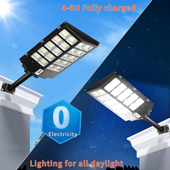Ofuray Solar Street Lights Outdoor, Solar Security Flood Lights Parking Lot - Image 4