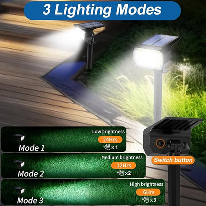 WENATY Solar Spot Lights Outdoor Waterproof IP65, 2 Pack Landscape Spotlights - Image 3