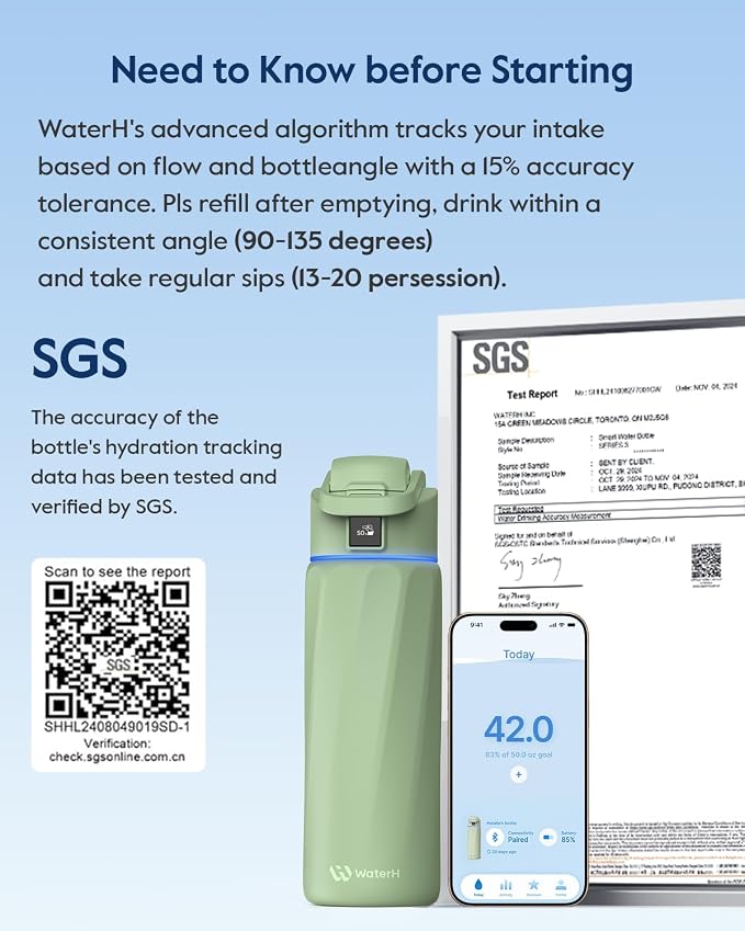 BOOST Smart Water Bottle that Reminds You to Drink, 24oz BPA-Free Stainless - Image 7