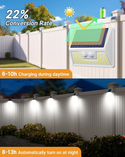 vighep 4 Pack Solar Fence Lights Waterproof, Motion Sensor Deck Lights Outdoor - Image 4