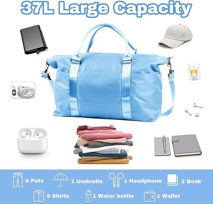 Weekender Duffel Bags for Women， Travel Totes Bag for Airplane Essentials - Image 3
