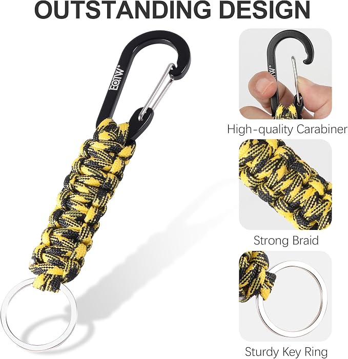 EOTW Paracord Keychain for Men Women Paracord Carabiner Backpack Keychain - Image 3