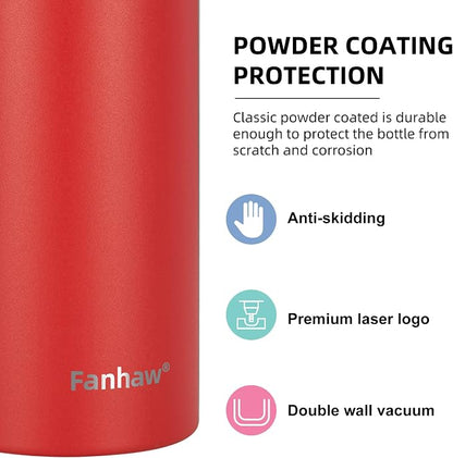 Fanhaw 24 oz Insulated Stainless Steel Water Bottle - Image 4