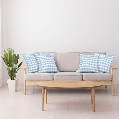 Ambesonne Checkered Decorative Throw Pillow Case Pack of 4, Gingham Motif - Image 4