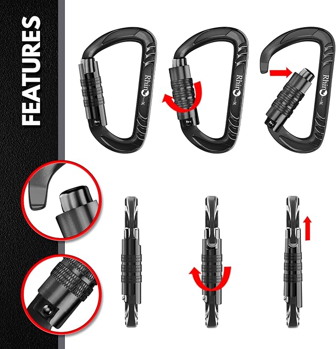 Rhino Produxs 12kN Heavy Duty Carabiner Clips, - Image 4
