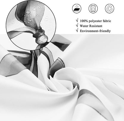 Grey and White Bow Shower Curtain - Image 4