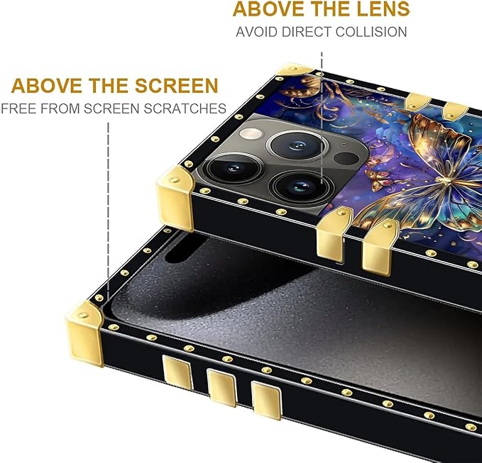 Compatible with iPhone 16 Pro Max Case, Glistening Golden Butterfly Vibrant - Image 6