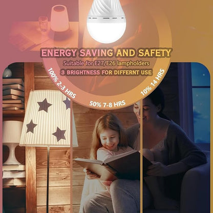 Emergency Rechargeable Light Bulbs, Battery Powered LED Light Bulb Daylight E26 - Image 9