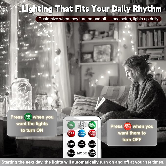 ZSJWL 6 Pack Rechargeable Fairy Lights - Image 3