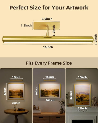 EZVALO Picture Lights for Wall, 6000mAh Rechargeable Battery 16″ Painting Light - Image 5