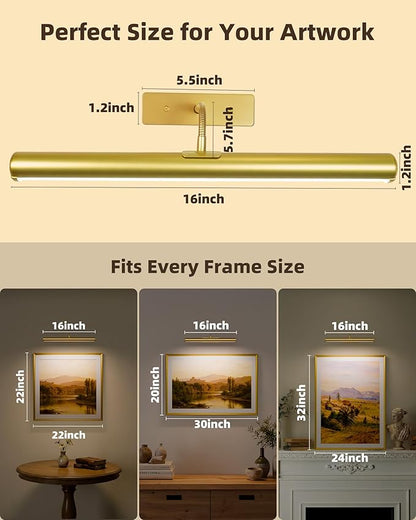 EZVALO Picture Lights for Wall, Wireless Dimmable 3 Color Temps Art Lights for - Image 5