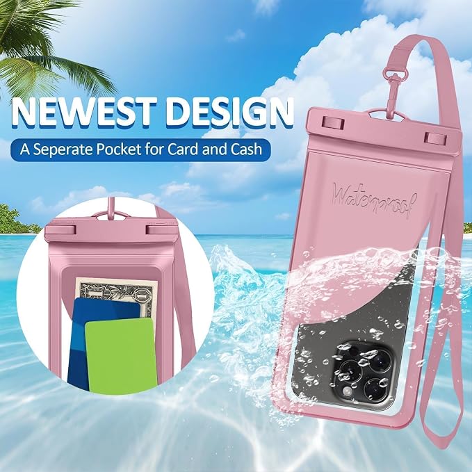 Waterproof Phone Pouch, with Interior Card Pocket, Large Waterproof Phone Case - Image 4