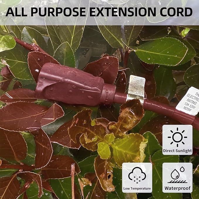 YOJOE Indoor Outdoor Extension Cord, 3 Prong 13A Weatherproof Power Cord - Image 5