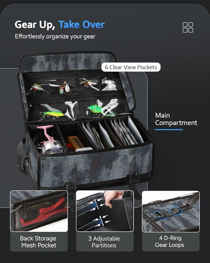 Large Fishing Tackle Bag for Soft Plastic Baits Storage, Fishing Gear Organizer - Image 2