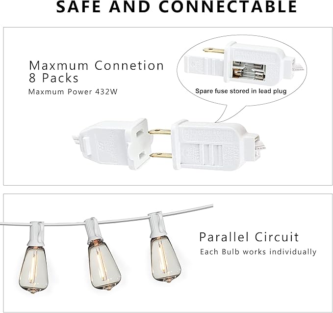DAMAING Outdoor String Lights 200FT Waterproof, Patio String Light - Image 4
