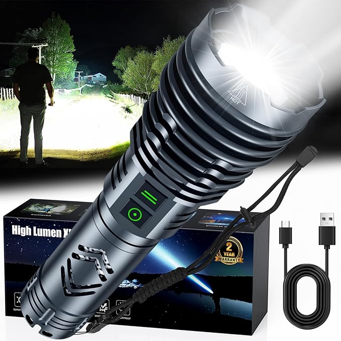 baibian High Power 155, 000 Lumens Rechargeable Flashlights, Super Bright by Baibianbrightenyourday